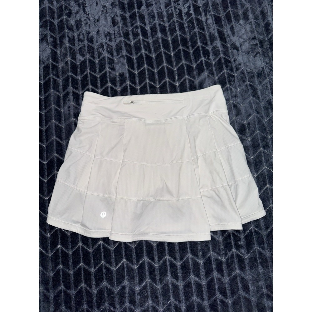 Lululemon Women's Pace Rival Skirt Mid Rise White Tennis Size 4